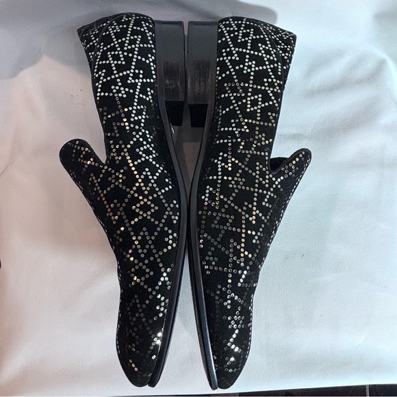 ALDO Sz 10 Loafer Slip On Suede Gold Graphic Pattern Almond Toe NEW WITH TAG - Picture 5 of 10